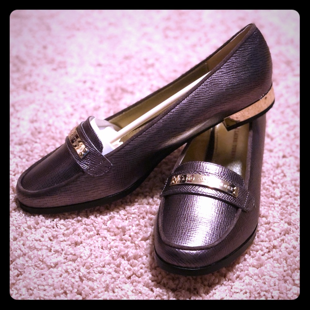 Elaine Turner ‘Ricky’ Metallic Loafer 8.5 New
